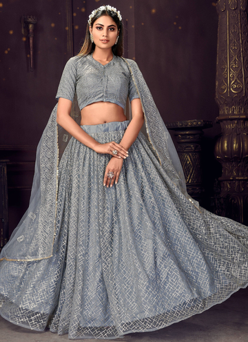 Latest Stylish Party Wear Grey Lehenga Choli
